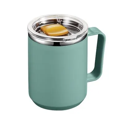 Coffee Mug With Handle And Lid Traveling Cup Stainless Steel Insulated Cup UK • £7.89