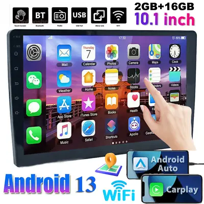 10.1'' 2 Din Android 13 Car Radio GPS WIFI For Apple Carplay Touch Screen Stereo • $76.99