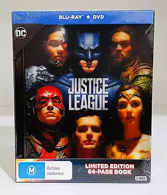 Justice League Blu-ray + DVD Limited Ed Digibook Lenticular Cover - New & Sealed • $49.95