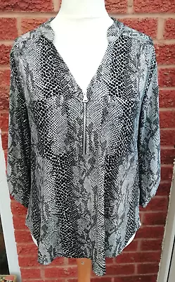 £6.99 • Buy Snakeskin Top Blouse Maille Demoiselle Serena Casual Or Workwear Size 3 UK 16