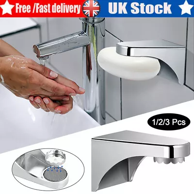1/2/3Pc Soap Holder Bar Soap Holder Wall Mount Soap Holder Magnetic Soap Dish UK • £6.26