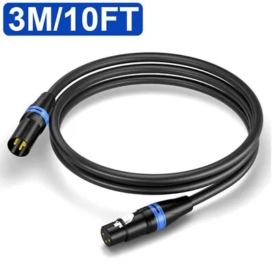 10Ft 3 Pin XLR Male To Female Balanced Cable XLR Microphone MIC Cord Extension • $13.49