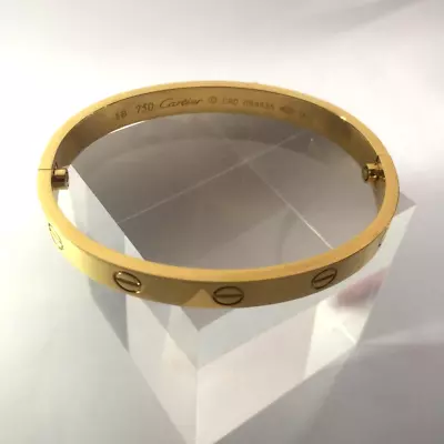 Classic Love Bracelet Bangle 18ct Gold Plated (Yellow Gold) Superb Quality • £60