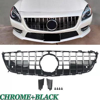 For 2012-2016 Mercedes Benz R231 SL500 SL550 Chrome+Black GT Front Grille Grill • $154.84