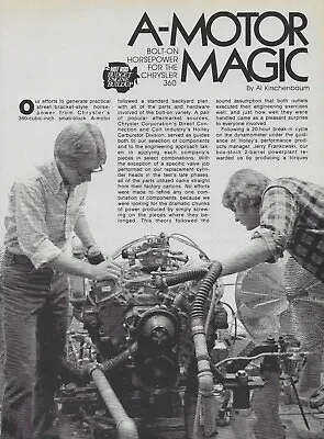 1979 Mopar 360 Engine Magazine Article Ad Small Block Motor Build Dodge Plymouth • $3.20
