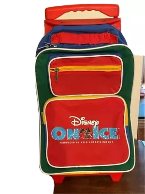 Disney On Ice Convertible Rolling Suitcase Backpack Walt Disney Rare 1990s Model • $22