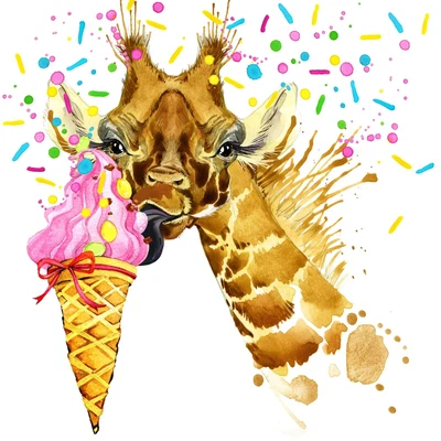 £2.99 • Buy Girls Funky Giraffe  Iron On T-Shirt Transfer Print Free P&P