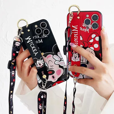 Minnie  Mouse Mickey Mouse Soft Wristband Add Lanyard PhoneCase For IPhone 15Pro • $7.35