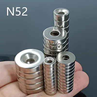 8mm-40mm Neodymium Magnets Countersunk Ring Hole Rare Earth Strong Magnet N52 • $3.49