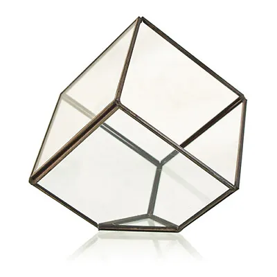 £17.50 • Buy Hanging Geometric Glass Terrarium Brass Frame Various Designs Succulent Airplant