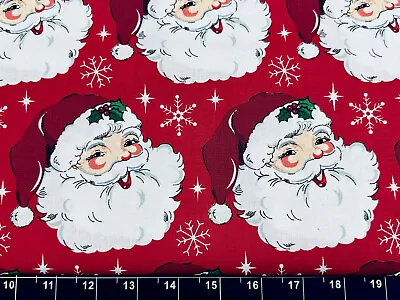 Tina SCRAP 9 X21  Santa Red Holly Berry Snowflake Snow Christmas Fabric Cotton • $2.99