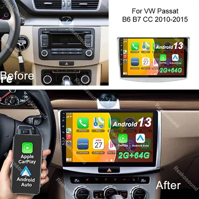 64G For VW Passat B6 B7 CC 2010-2015 Android 13 Car Radio Stereo GPS Navi Player • $115.99