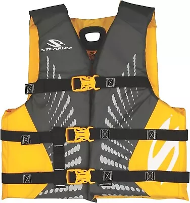 Youth 50-90 LBS Stearns Yellow/Gray  Life Jacket Ski Vest Ski Kids Children’s • $30.49