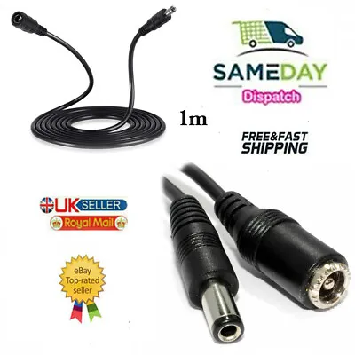 £2.39 • Buy 1m DC Power Supply Extension Cable 12V Lead For CCTV Camera/DVR/PSU