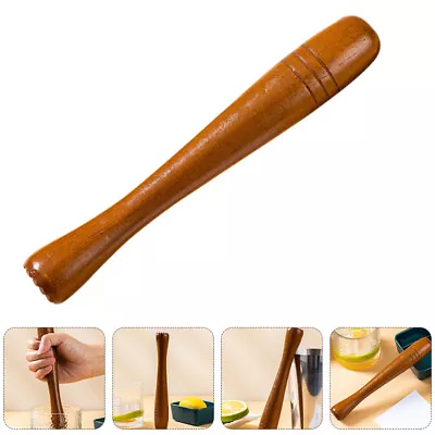 Garlic Grinding Rod Swizzle Stick Ice Cocktail Wooden Muddler Cocktails • $11.55