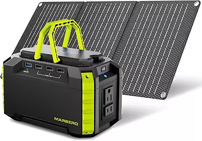 MARBERO Solar Generator 150W Peak Portable Power Station W/ Solar Panel Option C • $112.76