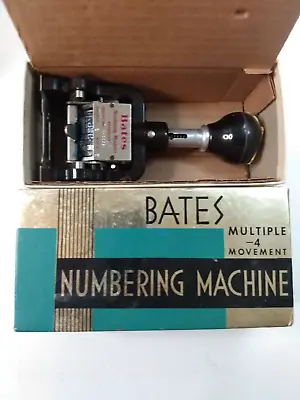 Vintage Bates Numbering Machine Multiple 4 Movement With Box • $14.95