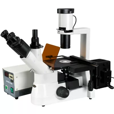 AmScope 40x-800x Plan Phase Contrast Culture Inverted Fluorescent Microscope • $5137.99