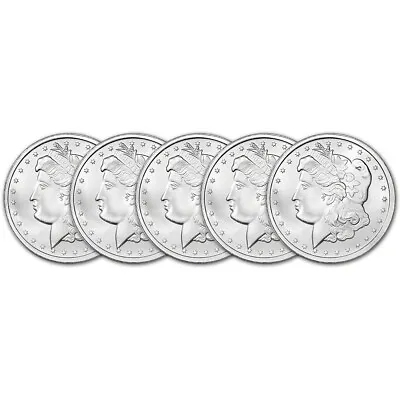 FIVE (5) 1 Oz Silver Round CNT Morgan Design .9999 Fine • $153.70