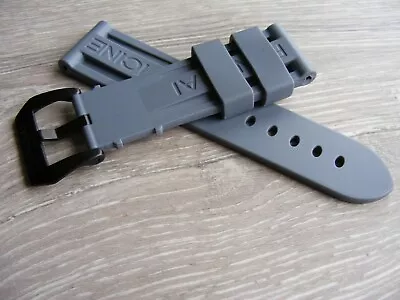 24mm Grey Rubber Silicone Diving Watch Strap Band Fit PANERAI OFFICINE Watch • £24.99