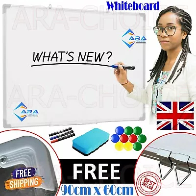 Magnetic Whiteboard White Board Dry Wipe Office Home School Notice 90cm X 60cm • £17.95