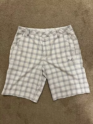 Puma Golf Shorts Men’s Size 34  (White Black/Blue Plaid) • $0.99