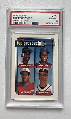 1992 Topps Top Prospects  Chipper Jones ROOKIE RC #551 PSA 8 • $8