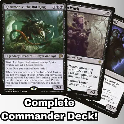 MTG Commander EDH Deck Karumonix The Rat King 100 Magic Cards Custom Rats • $59.99