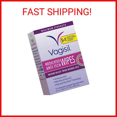 $9.13 • Buy Vagisil Anti-Itch Medicated Feminine Intimate Wipes, Max Strength, 12 Wipes