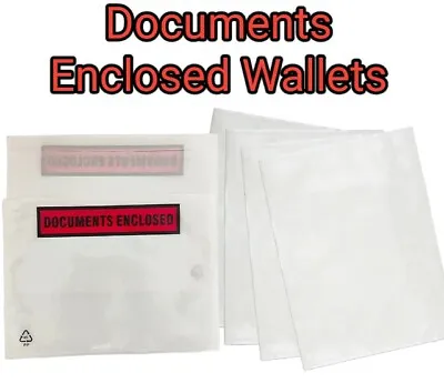 Enclosed Wallets Plain & Printed  Bags Document Packing Slip Wallets A7 A6 A5 • £3.15