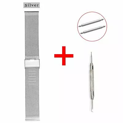 Mesh 0.4 Wire Metal Band 8-24mm Replacement Watch Strap Stainless Steel Bracelet • $6.98
