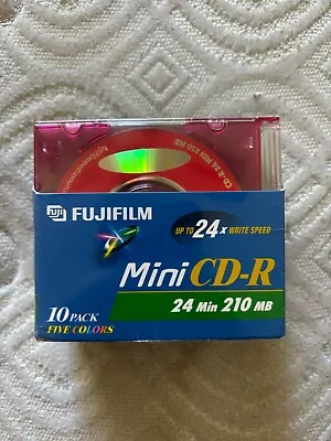 New 10 Pack Fujifilm Color Mini CD-R 210MB 24X Write Speed & Color Jewel Cases • $8.99