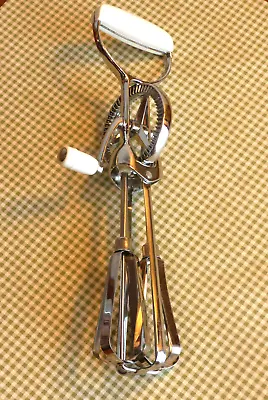 Vintage EKCO Manual Hand Crank Stainless Steel Metal Egg Beater ~ Mixer ~ USA • $12.95