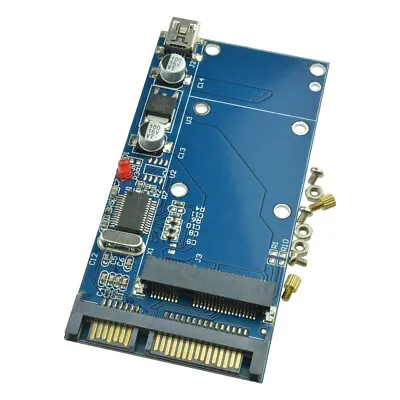 MSATA SSD Female 2.5  7+15 Pin SATA Male 5pin USB Mini Converter Card  • $4.78