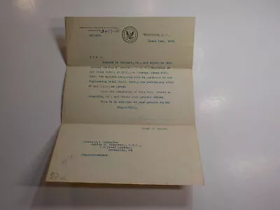 Navy Admiral Letter 1906 Preliminary Trial On U.S.S. New Jersey Naval Signed VTG • $1.25