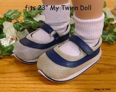 **SALE** NAVY BLUE Mary Jane SNEAKERS DOLL TENNIS SHOES Fits 23  MY TWINN DOLL • $3.98