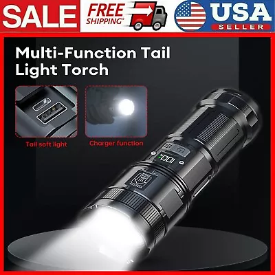 LED Flashlight Super Bright Torch Camping Tactical Lamp USB Rechargeable Light • $57.11