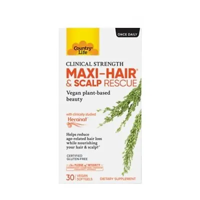 Maxi-Hair And Scalp Rescue 30 Softgels By Country Life • $33.37