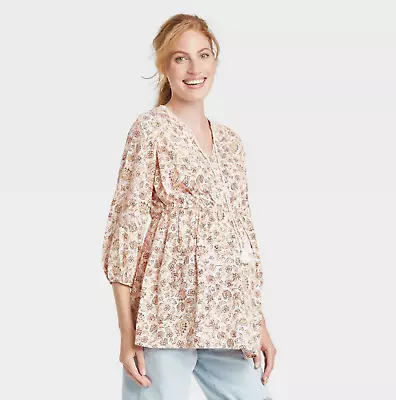 3/4 Sleeve Peasant Woven Maternity Blouse - Isabel Maternity By Ingrid & Isabel • $3.99