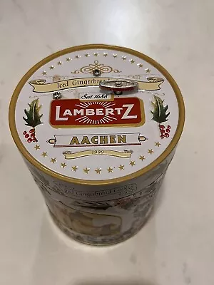 MUSICAL Gingerbread COOKIE JAR TIN LAMBERTZ  AACHEN 1999 Silent Night • $16