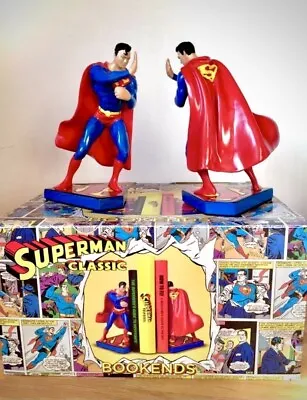 Vintage Superman Classic Booksends 1995 Half Moon Bay Made In England Very Rare! • $323.53