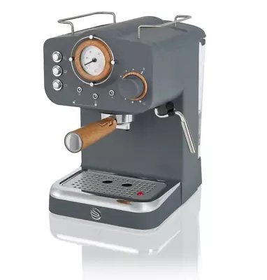 Swan Nordic Grey Pump Espresso Coffee Machine With Milk Frother SK22110GRYN • £139.95
