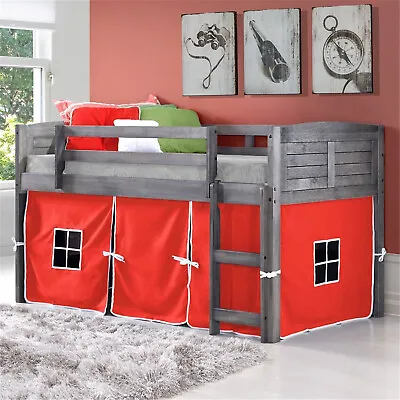 $449 • Buy Donco Kids Louver Wood Loft Bed Twin, Antique Gray