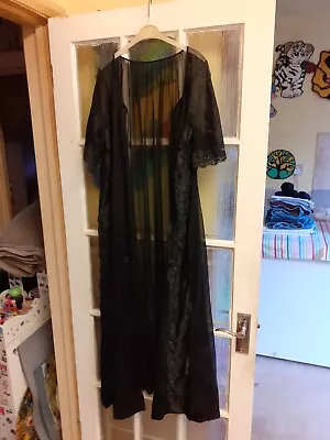 Shadowline Black Vinatge Negligee Full Length (Please See Scans And Description) • £9.99