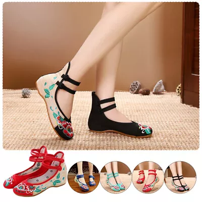 £16.19 • Buy ​Women Chinese Embroidered Traditional Shoes Ballerina Ballet Flat Loafers Shoes
