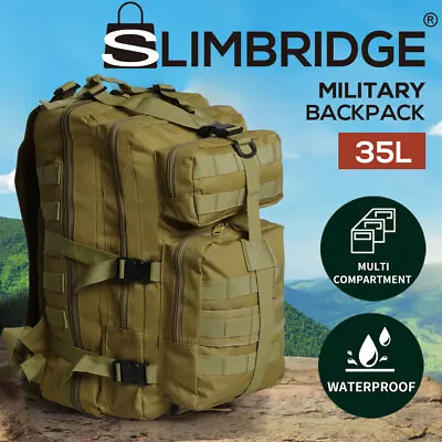 $29.99 • Buy Slimbridge 35L Military Tactical Backpack Camping Rucksack Outdoor Trekking Army
