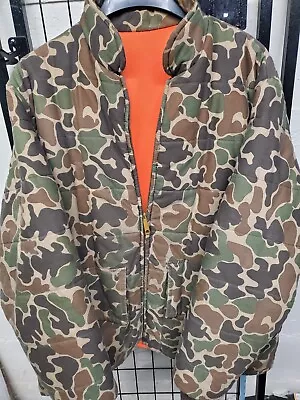 Vintage Browning Reversible Camo Blaze  Jacket Size L Hunting Outdoor USA MADE • $9.09