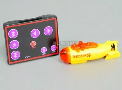 Remote Control RC Micro SUBMARINE MINI RC SUB RC Toy + Extra Batteries Yellow • $14.99