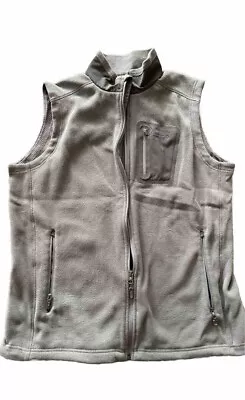 Marmot Mens Polartec Fleece Vest Gray Large Full Zip Collar Pockets • $10