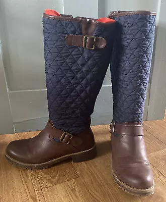 £14.99 • Buy Pavers Blue And Brown Knee High Boots Size UK 6